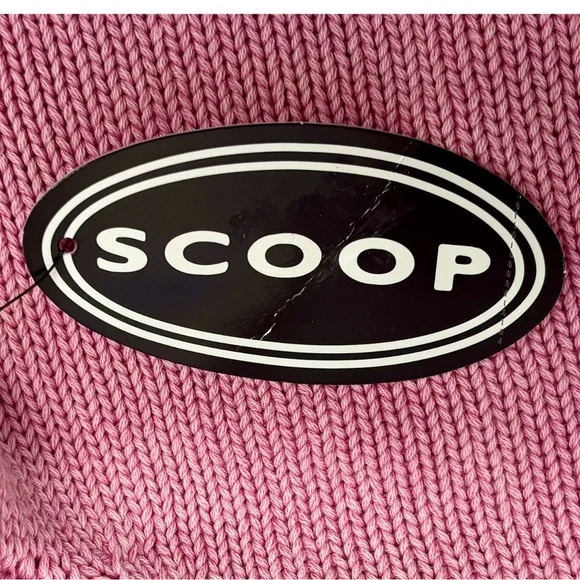 Scoop Women's Large Long Sleeve Puff Shoulder Sweater Acid Wash Dusky Pink NWT - Picture 6 of 11